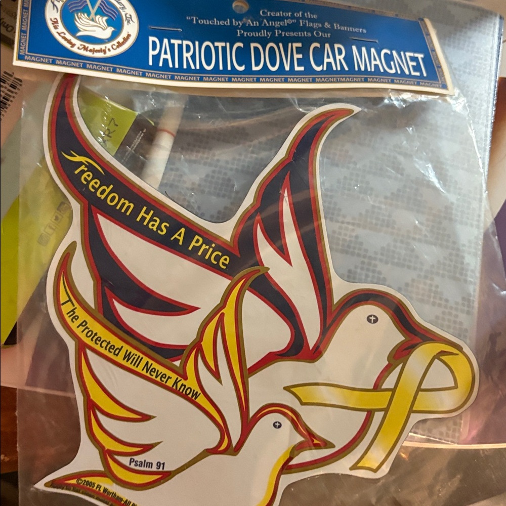 PATRIOTIC Peace Dove LARGE Magnet -FREEDOM HAS A PRICE